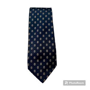 Briar The Traditional Tiemaker Navy Blue Printed Necktie
